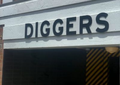 Outdoor signage for the Coogee Diggers Club